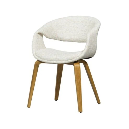 Yossi Eetkamerstoel naturel met houten poot naturel