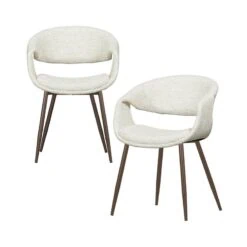 Yossi Eetkamerstoel naturel met metalen poot koper