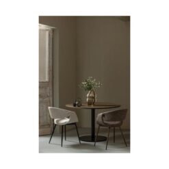 Yossi Eetkamerstoel naturel met metalen poot zwart