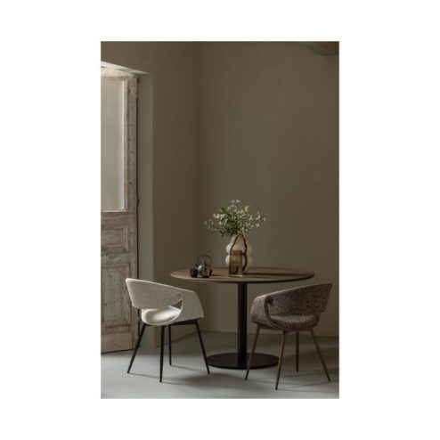 Yossi Eetkamerstoel naturel met metalen poot zwart