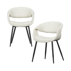 Yossi Eetkamerstoel naturel met metalen poot zwart