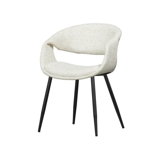 Yossi Eetkamerstoel naturel met metalen poot zwart