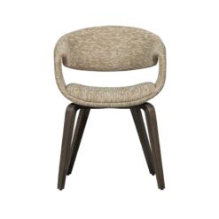 Yossi Eetkamerstoel zand met houten poot donkerbruin