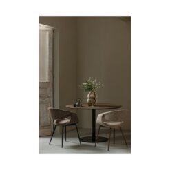 Yossi Eetkamerstoel zand met metalen poot koper