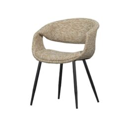 Yossi Eetkamerstoel zand met metalen poot zwart