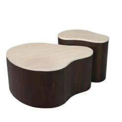 Yuko Salontafel marmer Walnoot 50cm