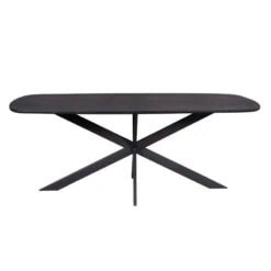 Yuna Eettafel Deens ovaal zwart 200 cm