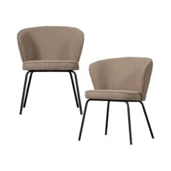 Admit Eetkamerstoel bouclé beige