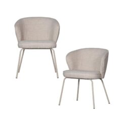 Admit Eetkamerstoel geweven stof zand