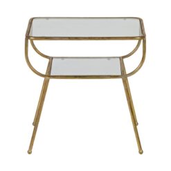Amazing Bijzettafel metaal/glas messing 47cm