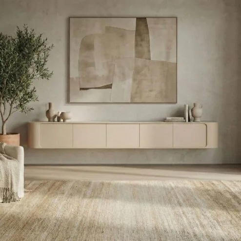 Amy Tv meubel Zand mangohout 235 cm