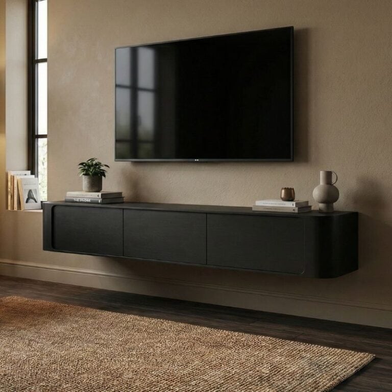 Amy Tv meubel Zwart mangohout 155 cm