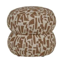 Anic Poef grafisch patroon bruin