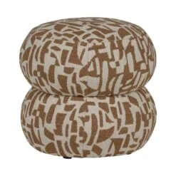 Anic Poef grafisch patroon bruin