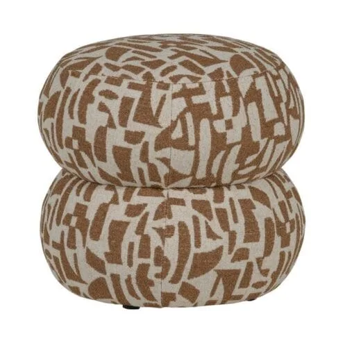 Anic Poef grafisch patroon bruin