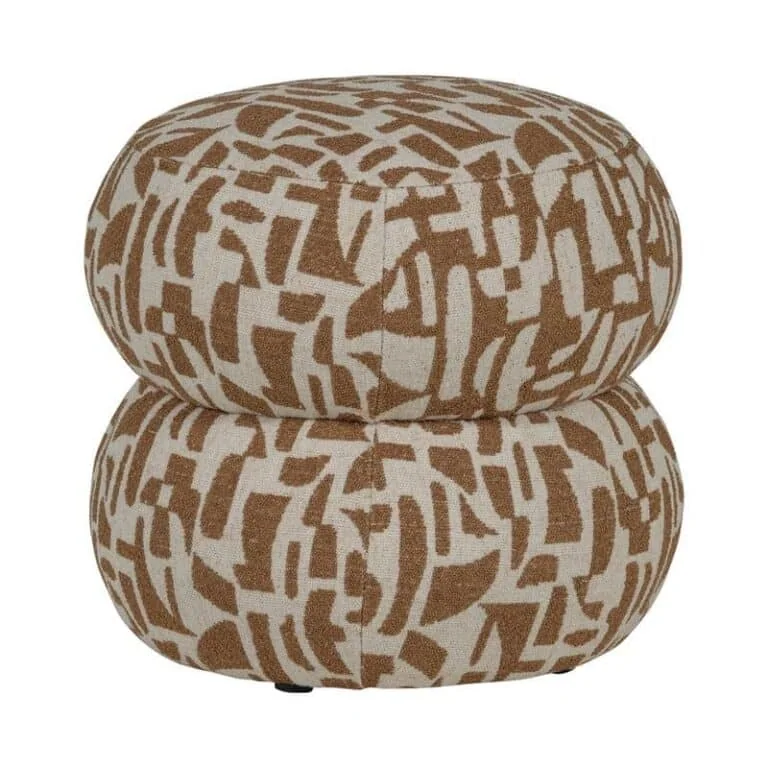 Anic Poef grafisch patroon bruin