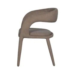 Arms Eetkamerstoel vilt bruin