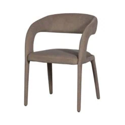 Arms Eetkamerstoel vilt bruin