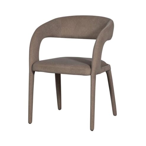 Arms Eetkamerstoel vilt bruin