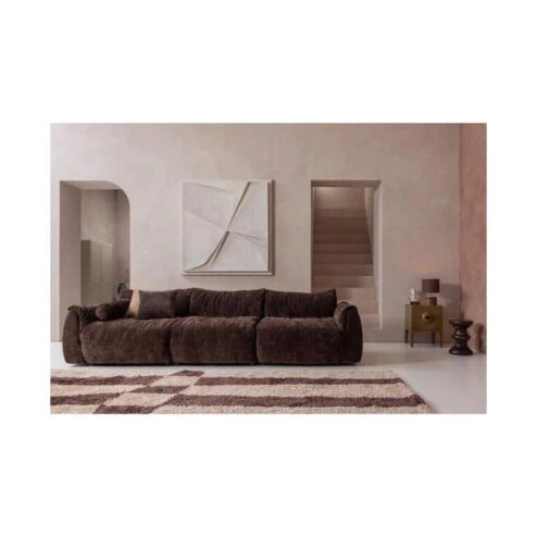 Baggy 1-zits element met arm links chenille donkerbruin