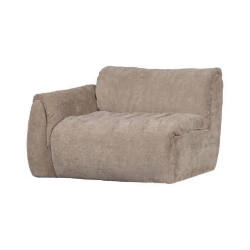 Baggy 1-zits element met arm links chenille zand