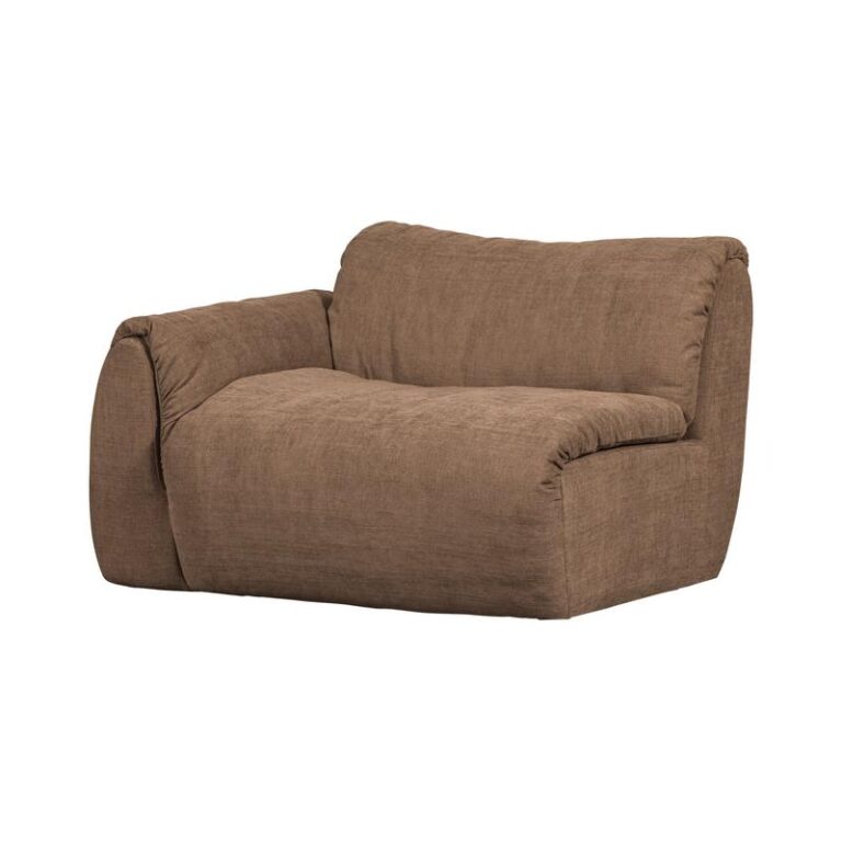 Baggy 1-zits element met arm links geweven chenille bruin