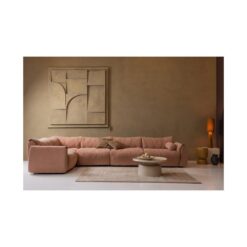 Baggy 1-zits element met arm links geweven chenille oudroze