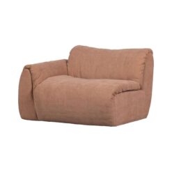 Baggy 1-zits element met arm links geweven chenille oudroze