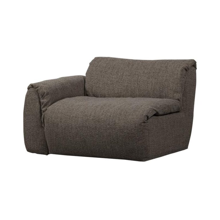 Baggy 1-zits element met arm links warmgrijs melange