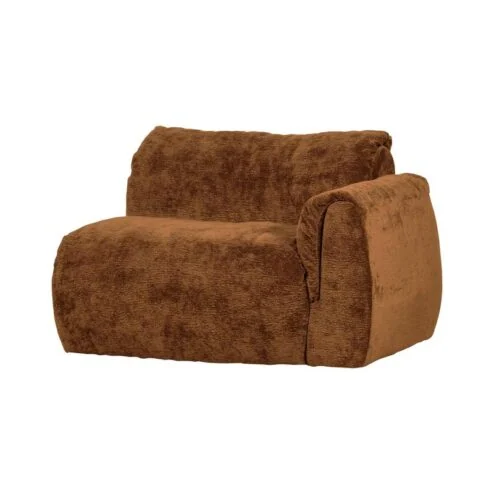 Baggy 1-zits element met arm rechts chenille middenbruin