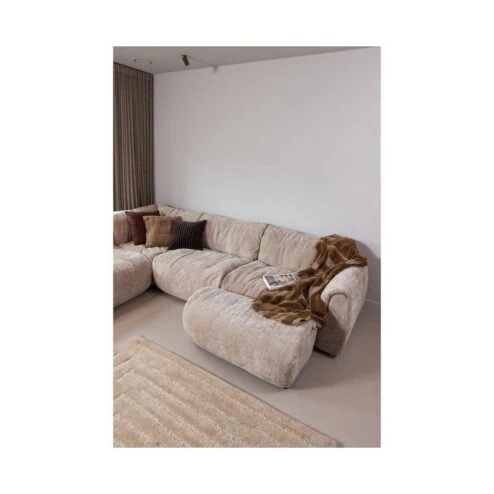 Baggy 1-zits element met arm rechts chenille zand