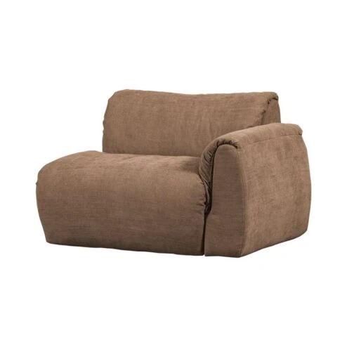 Baggy 1-zits element met arm rechts geweven chenille bruin