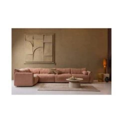 Baggy 1-zits element met arm rechts geweven chenille oudroze