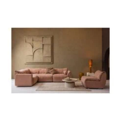 Baggy 1-zits element met arm rechts geweven chenille oudroze