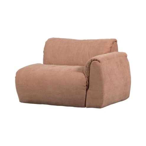 Baggy 1-zits element met arm rechts geweven chenille oudroze