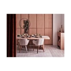 Base Eetkamerstoel velvet melange zand