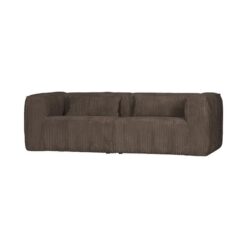 5-zits bank ribstof taupe 242cm