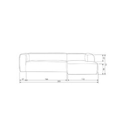 Bean Hoekbank rechts ecoleer groen 305cm