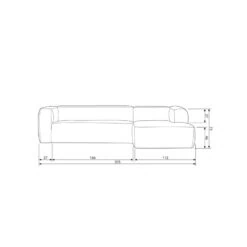 Bean Hoekbank rechts ecoleer zwart 305cm