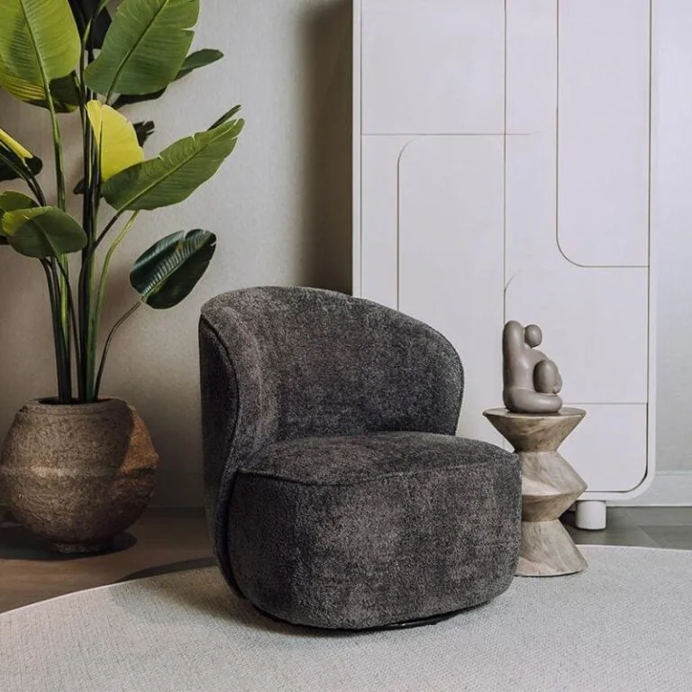 Belvi Fauteuil Donkergrijs draaibaar