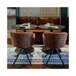 Bistro Tafelpoot trompet metaal zwart