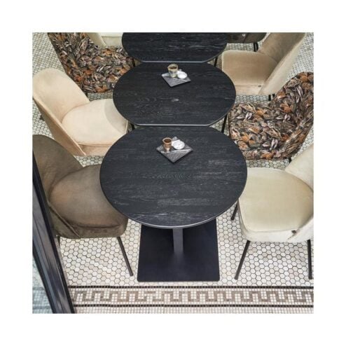 Bistro Tafelvoet vierkant metaal zwart