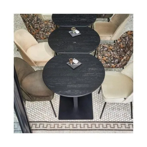 Bistro Tafelvoet vierkant metaal zwart