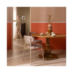 Blanco ronde Eettafel mangohout geel 120cm