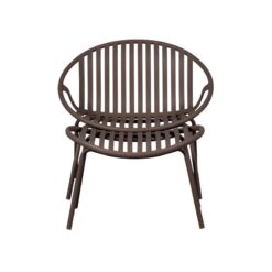 Bruce Tuin loungestoel met hocker paars/bruin