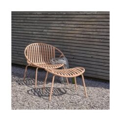 Bruce Tuin loungestoel met hocker zalmroze