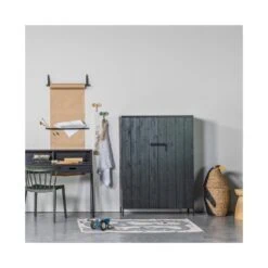 Bruut 2-deurs Wandkast grenen zwart 100cm
