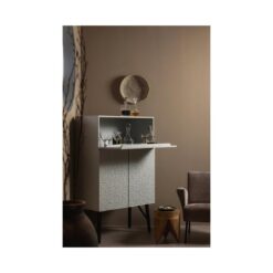 Carved Organic Drankkast mangohout grijs 90cm