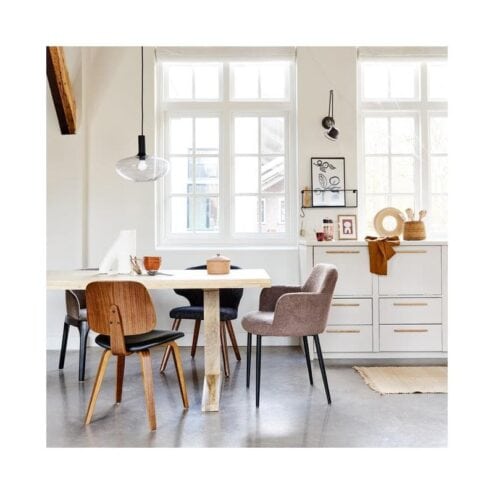 Classic Eetkamerstoel noten fineer zwart/walnoot