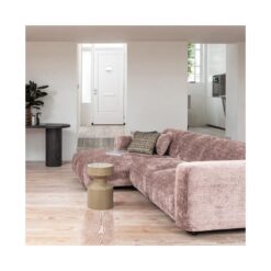 Cloud Chaise longue bank links chenille taupe/roze